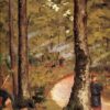 Gustave Caillebotte: Yerres, Soldiers in the Woods (c.1871) Impressionist Masterpiece – Hand-Painted Oil Reproduction by Dafen Village Studio 2 Hand-painted oil painting reproduction of Gustave Caillebotte Yerres Soldiers in the Woods showing figures resting in a sunlit forest clearing