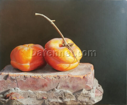 **Hyper‑Realistic Persimmon Still Life Oil Painting Hand‑painted by Dafen Village Oil Painting Studio** >