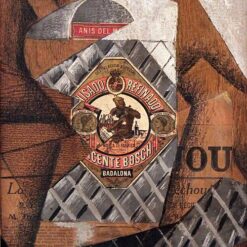Hand-painted oil reproduction of The Bottle of Anis del Mono by Juan Gris 1914 Synthetic Cubism still life