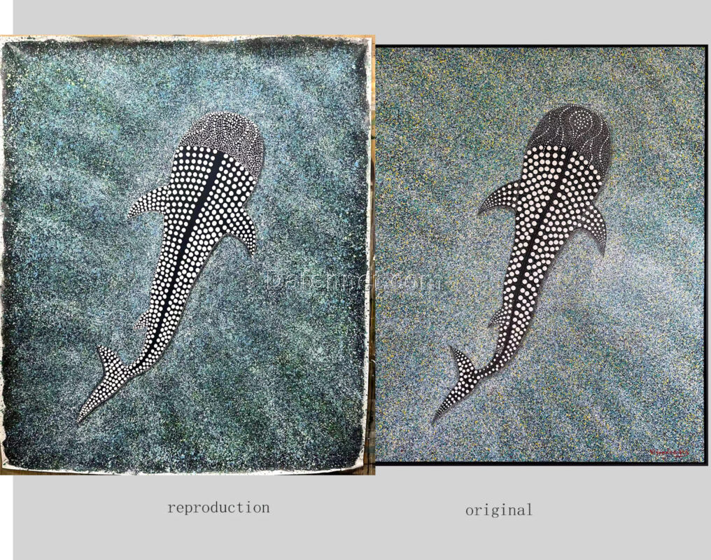 Can You Tell Which is Which? The Mind-Blowing Art of Museum-Quality Dafen Village Oil Painting Reproductions 🐋✨ 1 hand-painted whale shark oil painting