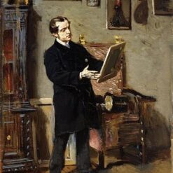 Hand-painted oil reproduction of Portrait of an Art Lover by Giovanni Boldini, 1865 Realist portrait