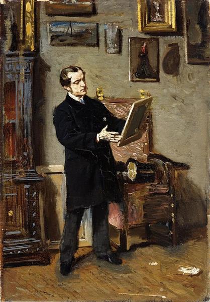 Giovanni Boldini – Portrait of an Art Lover (1865) Realism – Hand-Painted Oil Reproduction by Dafen Village Studio