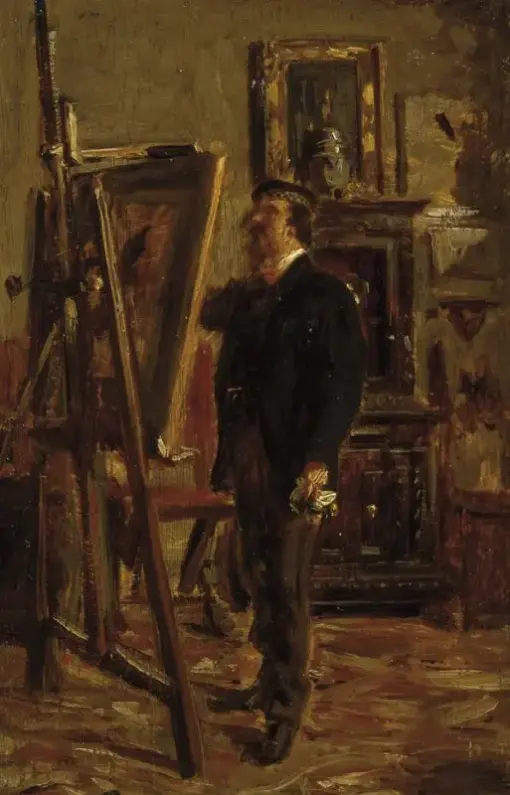 Giovanni Boldini – Cristiano Banti at the Easel (c.1865) Realism – Hand-Painted Oil Reproduction by Dafen Village Studio