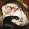 Edwin Henry Landseer - Victoria, Princess Royal, with Eos (1841) Romanticism Portrait Art – Hand-Painted Oil Reproduction by Dafen Village Studio 1 Hand-painted oil reproduction of Edwin Henry Landseer's 1841 painting Victoria Princess Royal with Eos showing an infant princess with a greyhound.