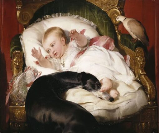 Edwin Henry Landseer – Victoria, Princess Royal, with Eos (1841) Romanticism Portrait Art – Hand-Painted Oil Reproduction by Dafen Village Studio