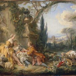 Hand-painted oil painting reproduction of Charms of Country Life by Francois Boucher 1737