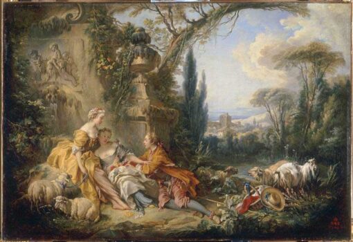 François Boucher – Charms of Country Life (1737) Rococo Pastoral Art – Hand-Painted Oil Reproduction by Dafen Village Studio
