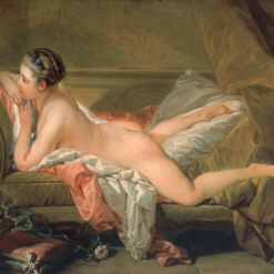 Hand-painted oil painting reproduction of Portrait of Marie-Louise OMurphy Nude on a Sofa by Francois Boucher 1752