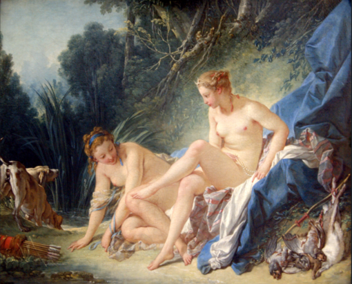François Boucher – Diana Getting Out of Her Bath (1742) Rococo Art – Hand-Painted Oil Reproduction by Dafen Village Studio