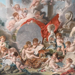 Hand-painted oil painting reproduction of Geniuses of Arts Les Genies des Arts by Francois Boucher 1761 Musee des Beaux-Arts d Angers