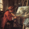 Francois Boucher - The Painter in his Studio (1730 - 1735) Rococo – Hand-Painted Oil Reproduction by Dafen Village Studio 1 https://www.wikiart.org/en/pieter-claesz