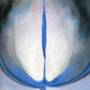 Georgia O'Keeffe Blue Line (1919) Hand-Painted Oil Reproduction 1 Frontal view of Georgia O'Keeffe Blue Line hand-painted oil painting reproduction on canvas