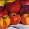 Georgia O'Keeffe Apple Family (1920) Hand-Painted Oil Reproduction 2 Frontal view of Georgia O'Keeffe Apple Family hand-painted oil painting reproduction on canvas