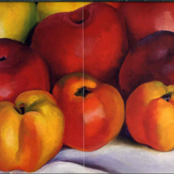 Frontal view of Georgia O'Keeffe Apple Family hand-painted oil painting reproduction on canvas