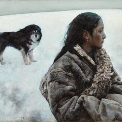 Front facing hand-painted oil reproduction of Ai Xuan Heart Song on canvas