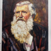 Hand-Painted Impasto Old Man Portrait Oil Painting – Expressionist Bearded Elder Canvas Wall Art 1 Portrait à l'huile peint à la main en impasto représentant un homme âgé à la barbe blanche et épaisse, sur une toile de lin