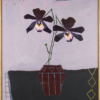 Midnight Orchids Still Life Oil Painting – Modern Folk Botanical Hand-Painted Canvas Art 2 Ölgemälde „Stillleben mit Mitternachtsorchideen“ – Handgemalte Leinwandmalerei im modernen Folk-Botanik-Stil