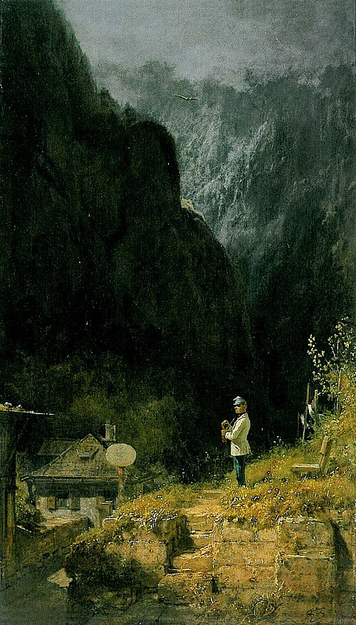 Carl Spitzweg: Tyrolean Toll House (1855) Biedermeier Fine Art – Hand-Painted Oil Reproduction by Dafen Village Studio