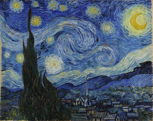 Van Gogh The Starry Night Hand-Painted Oil Painting Reproduction on Linen Canvas