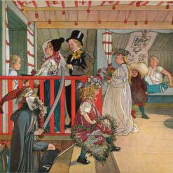 Hand-painted oil painting reproduction of A Day of Celebration by Carl Larsson (c.1895)