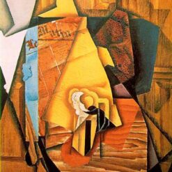 Hand-painted oil reproduction of A Man in a Cafe by Juan Gris 1914 Synthetic Cubism painting