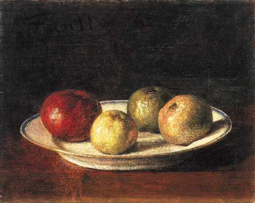 Henri Fantin-Latour: A Plate of Apples (1861) Realism Still Life – Hand-Painted Oil Reproduction by Dafen Village Studio