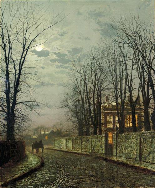John Atkinson Grimshaw – A Wintry Moon (1886) Hand-Painted Oil Reproduction by Dafen Village Studio
