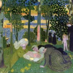 and-painted oil reproduction of Two Studies of a Nude Outdoors by Maurice Denis c.1907 post-impressionist artwork created by Dafen Village Studio