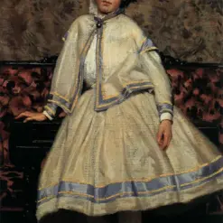 Hand-painted oil reproduction of Portrait of Alaide Banti in White Dress by Giovanni Boldini, 1866 Realist portrait