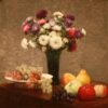 Henri Fantin-Latour: Asters and Fruit on a Table (1868) Realism Still Life – Hand-Painted Oil Reproduction by Dafen Village Studio 1 Hand-painted oil reproduction of Asters and Fruit on a Table 1868 by Henri Fantin-Latour created by Dafen Village Studio