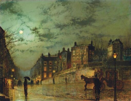 John Atkinson Grimshaw – Hampstead Hill, Looking Down Heath Street (On Hampstead Hill, 1881) Hand-Painted Oil Reproduction by Dafen Village Studio