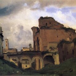 Hand-painted oil painting reproduction of Basilica of Constantine 1826-1828 by Camille Corot