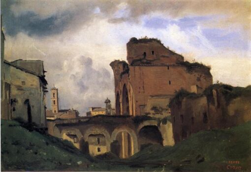 Hand-Painted Oil Painting Reproduction: Basilica of Constantine by Camille Corot