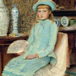 Hand-painted oil reproduction of John Atkinson Grimshaw Blue Belle 1877 portrait by Dafen Village Studio