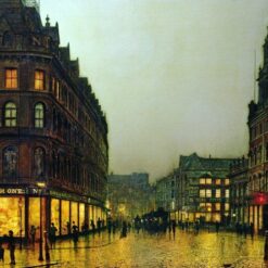 Hand-painted oil reproduction of John Atkinson Grimshaw Boar Lane Leeds 1881 by Dafen Village Studio
