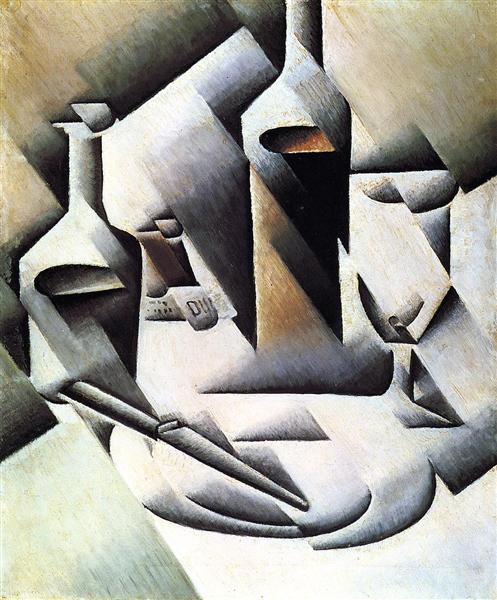 Juan Gris – Bottles and Knife (1911–1912) Analytical Cubism – Hand-Painted Oil Reproduction by Dafen Village Studio