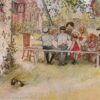 Hand-painted oil painting reproduction of Breakfast under the Big Birch by Carl Larsson