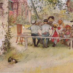 Hand-painted oil painting reproduction of Breakfast under the Big Birch by Carl Larsson
