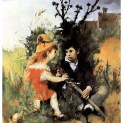 Hand-painted oil painting reproduction of Clair-Obscur by Carl Larsson (1877)