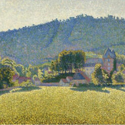 Hand-painted Pointillist oil reproduction of Paul Signac's Comblat and the valley of the Cère by Dafen Village Studio