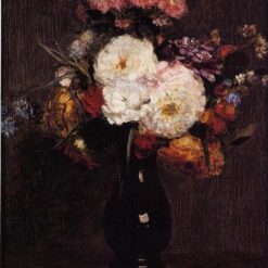 Hand-painted oil reproduction of Dahlias Queens Daisies Roses and Corn Flowers c1861 by Henri Fantin-Latour created by Dafen Village Studio