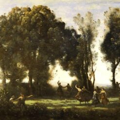 Hand-painted oil painting reproduction of Morning: Dance of the Nymphs 1850 by Camille Corot