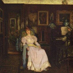 Hand-painted oil reproduction of John Atkinson Grimshaw Dulce Domum 1885 interior painting by Dafen Village Studio