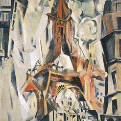 Hand-painted oil reproduction of Robert Delaunay Eiffel Tower 1911 Orphism artwork by Dafen Village Studio