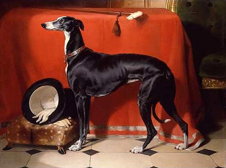 Edwin Henry Landseer – Eos, A Favorite Greyhound of Prince Albert (1841) Romanticism Art – Hand-Painted Oil Reproduction by Dafen Village Studio