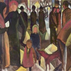 Hand-painted oil reproduction of August Macke's Farewell 1914 Orphist painting by Dafen Village Studio