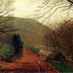 Hand-painted oil reproduction of John Atkinson Grimshaw Forge Valley Scarborough 1875 woodland landscape by Dafen Village Studio