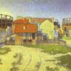 Paul Signac Gasometers at Clichy (1886) Pointillism – Hand-Painted Oil Reproduction by Dafen Village Studio 1 Reproducción al óleo, pintada a mano en estilo puntillista, de la obra «Los gasómetros de Clichy», de Paul Signac, realizada por Dafen Village Studio