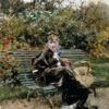 Giovanni Boldini – On the Bench at the Bois (1872) Impressionism – Hand-Painted Oil Reproduction by Dafen Village Studio 1 Hand-painted oil reproduction of On the bench at the Bois by Giovanni Boldini, 1872 Impressionist portrait
