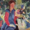 August Macke Girl with a Fish Bowl (Mädchen mit Goldfischglas) (1914) Orphism – Hand-Painted Oil Reproduction by Dafen Village Studio 1 Hand-painted oil reproduction of August Macke's Girl with a Fish Bowl 1914 Orphist painting by Dafen Village Studio